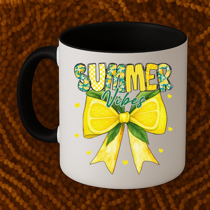 Preppy Summer Vibes Lemon Bow Girly Summer Mug