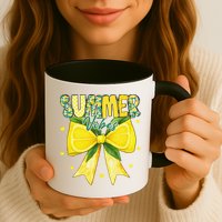 Preppy Summer Vibes Lemon Bow Girly Summer Mug