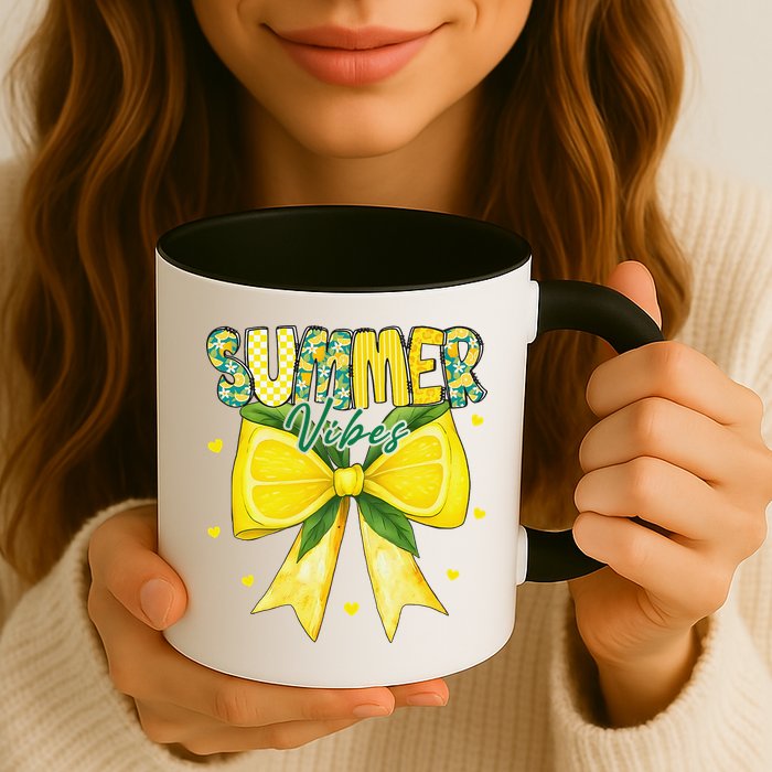 Preppy Summer Vibes Lemon Bow Girly Summer Mug