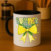 Preppy Summer Vibes Lemon Bow Girly Summer Mug
