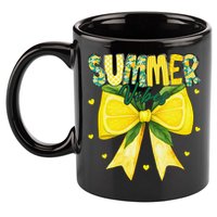 Preppy Summer Vibes Lemon Bow Girly Summer 11oz C Handle Ceramic Mug