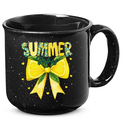 Preppy Summer Vibes Lemon Bow Girly Summer 15oz Campfire Ceramic Mug