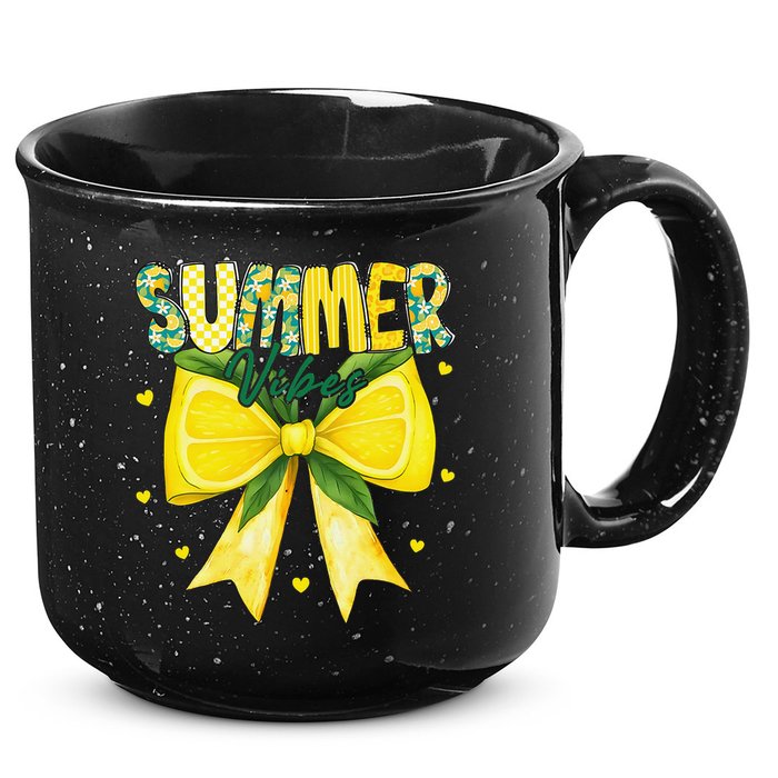 Preppy Summer Vibes Lemon Bow Girly Summer 15oz Campfire Ceramic Mug
