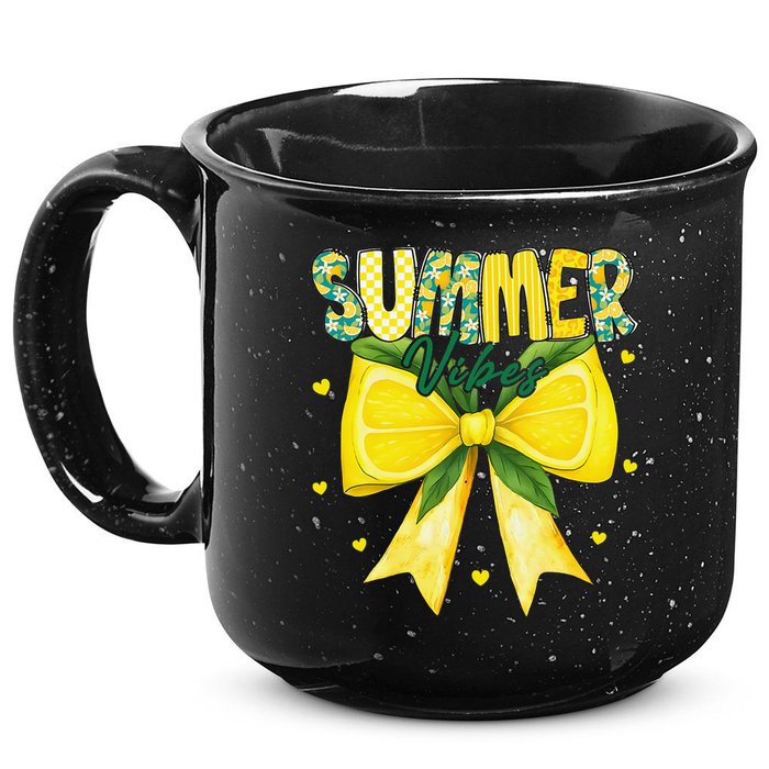 Preppy Summer Vibes Lemon Bow Girly Summer 15oz Campfire Ceramic Mug