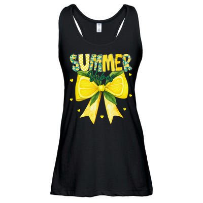 Preppy Summer Vibes Lemon Bow Girly Summer Ladies Essential Flowy Tank