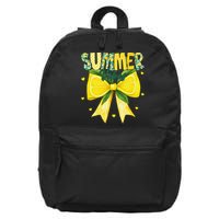 Preppy Summer Vibes Lemon Bow Girly Summer 16 in Basic Backpack