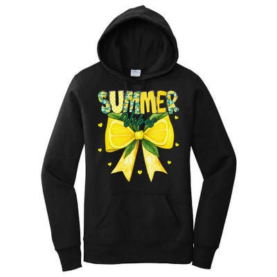 Preppy Summer Vibes Lemon Bow Girly Summer Women's Pullover Hoodie