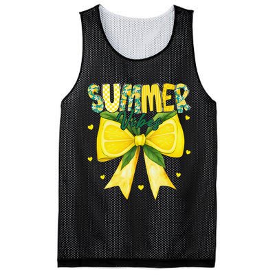 Preppy Summer Vibes Lemon Bow Girly Summer Mesh Reversible Basketball Jersey Tank