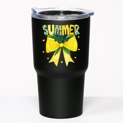 Preppy Summer Vibes Lemon Bow Girly Summer Tumbler