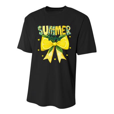 Preppy Summer Vibes Lemon Bow Girly Summer Youth Performance Sprint T-Shirt