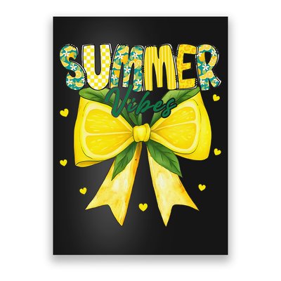 Preppy Summer Vibes Lemon Bow Girly Summer Poster