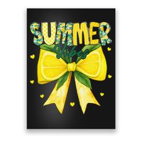 Preppy Summer Vibes Lemon Bow Girly Summer Poster