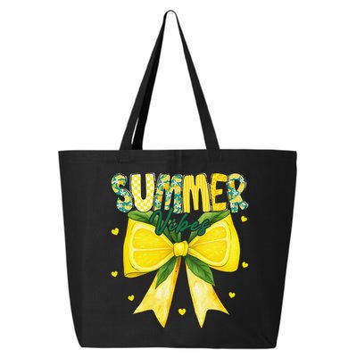 Preppy Summer Vibes Lemon Bow Girly Summer 25L Jumbo Tote
