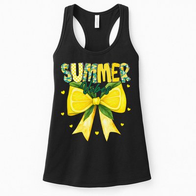 Preppy Summer Vibes Lemon Bow Girly Summer Womens Tank Top