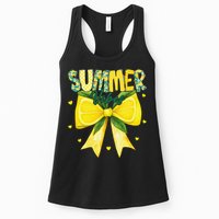 Preppy Summer Vibes Lemon Bow Girly Summer Womens Tank Top