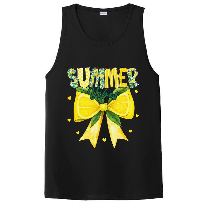 Preppy Summer Vibes Lemon Bow Girly Summer PosiCharge Competitor Tank