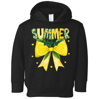 Preppy Summer Vibes Lemon Bow Girly Summer Toddler Hoodie