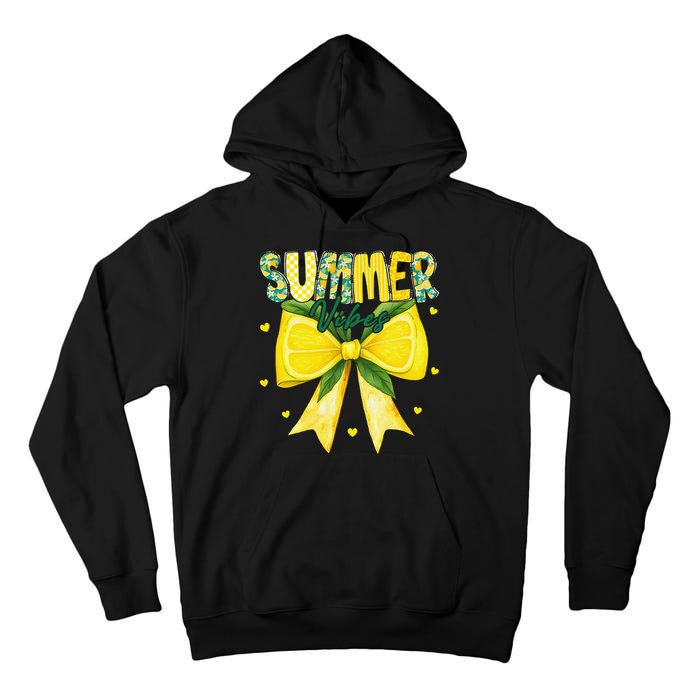 Preppy Summer Vibes Lemon Bow Girly Summer Tall Hoodie