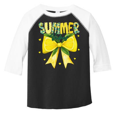 Preppy Summer Vibes Lemon Bow Girly Summer Toddler Fine Jersey T-Shirt