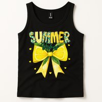 Preppy Summer Vibes Lemon Bow Girly Summer Tank Top