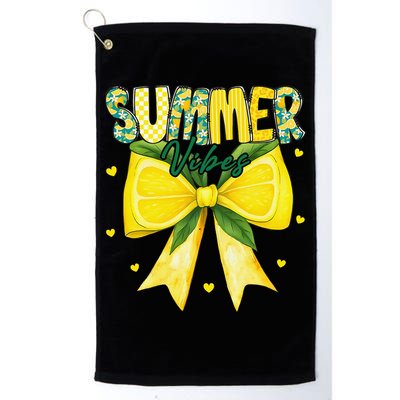 Preppy Summer Vibes Lemon Bow Girly Summer Golf Towel