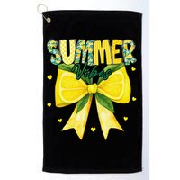 Preppy Summer Vibes Lemon Bow Girly Summer Golf Towel