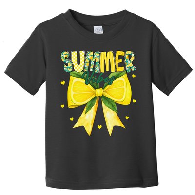 Preppy Summer Vibes Lemon Bow Girly Summer Toddler T-Shirt