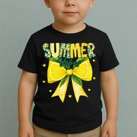 Preppy Summer Vibes Lemon Bow Girly Summer Toddler T-Shirt