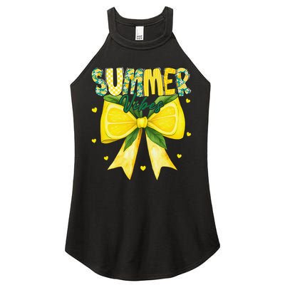 Preppy Summer Vibes Lemon Bow Girly Summer Women's Perfect Tri Rocker Tank