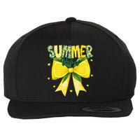 Preppy Summer Vibes Lemon Bow Girly Summer Wool Snapback Cap