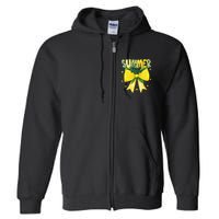 Preppy Summer Vibes Lemon Bow Girly Summer Full Zip Hoodie