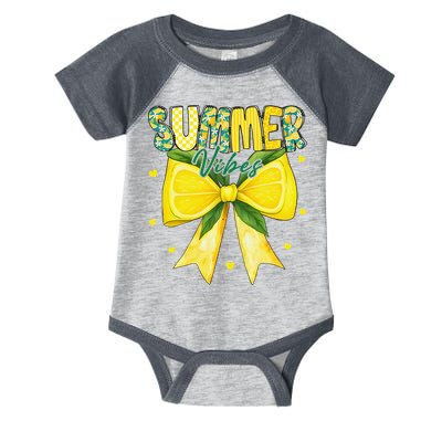 Preppy Summer Vibes Lemon Bow Girly Summer Infant Baby Jersey Bodysuit