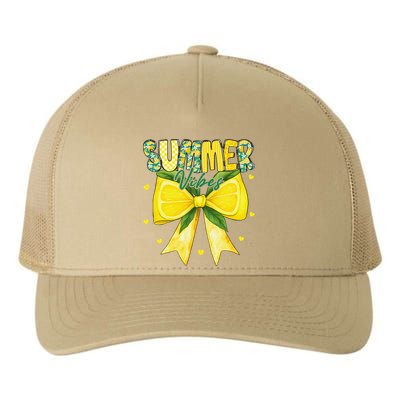 Preppy Summer Vibes Lemon Bow Girly Summer Yupoong Adult 5-Panel Trucker Hat