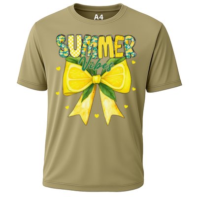 Preppy Summer Vibes Lemon Bow Girly Summer Performance Shirt