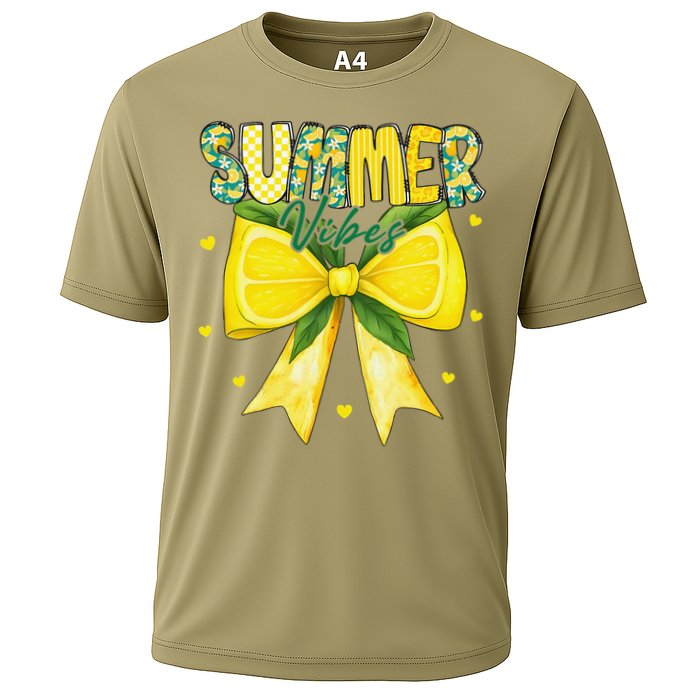 Preppy Summer Vibes Lemon Bow Girly Summer Performance Shirt
