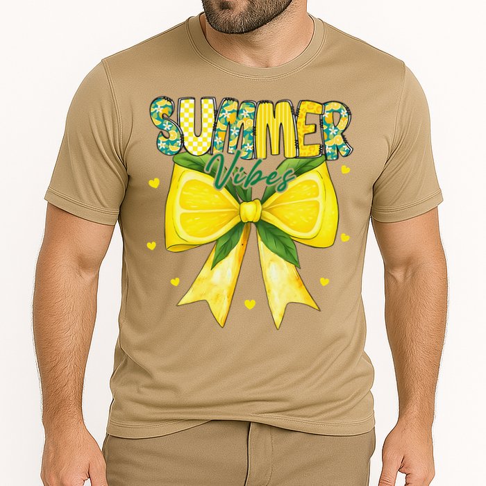 Preppy Summer Vibes Lemon Bow Girly Summer Performance Shirt