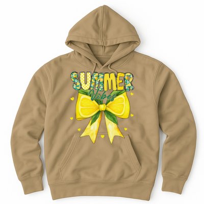 Preppy Summer Vibes Lemon Bow Girly Summer Hoodie