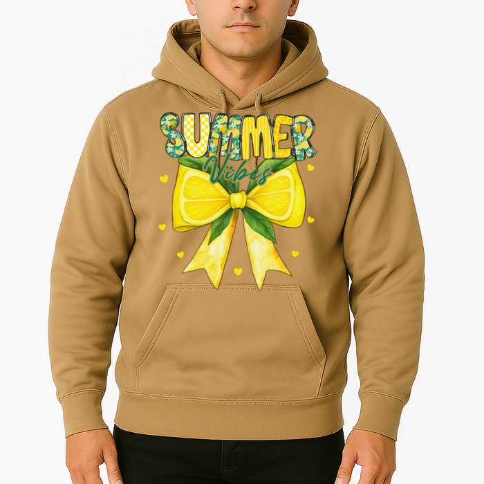 Preppy Summer Vibes Lemon Bow Girly Summer Hoodie
