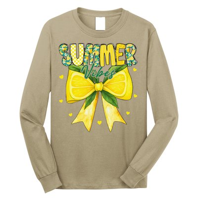 Preppy Summer Vibes Lemon Bow Girly Summer Long Sleeve Shirt