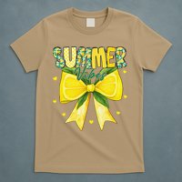 Preppy Summer Vibes Lemon Bow Girly Summer T-Shirt