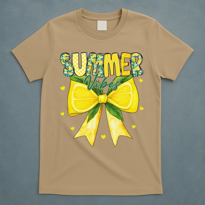 Preppy Summer Vibes Lemon Bow Girly Summer T-Shirt