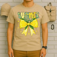 Preppy Summer Vibes Lemon Bow Girly Summer T-Shirt