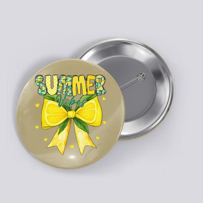 Preppy Summer Vibes Lemon Bow Girly Summer Button