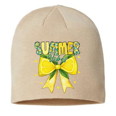 Preppy Summer Vibes Lemon Bow Girly Summer Sustainable Beanie