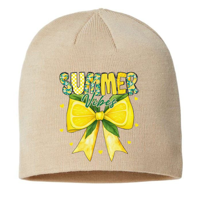 Preppy Summer Vibes Lemon Bow Girly Summer Sustainable Beanie