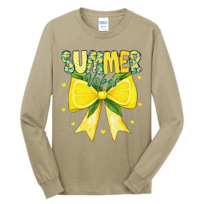 Preppy Summer Vibes Lemon Bow Girly Summer Tall Long Sleeve T-Shirt