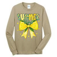 Preppy Summer Vibes Lemon Bow Girly Summer Tall Long Sleeve T-Shirt