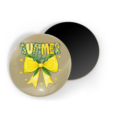 Preppy Summer Vibes Lemon Bow Girly Summer Magnet