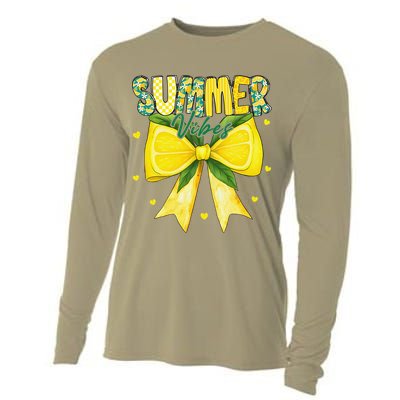 Preppy Summer Vibes Lemon Bow Girly Summer Cooling Performance Long Sleeve Crew