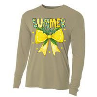 Preppy Summer Vibes Lemon Bow Girly Summer Cooling Performance Long Sleeve Crew